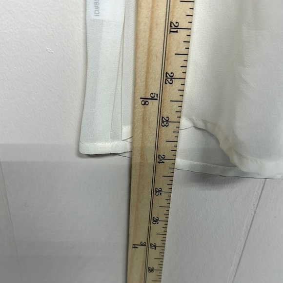 LOFT Cream Blouse with Bib Collar and Ruffled 3/4 Sleeves - Picture 8 of 10